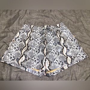 Faux leather snake skin shorts